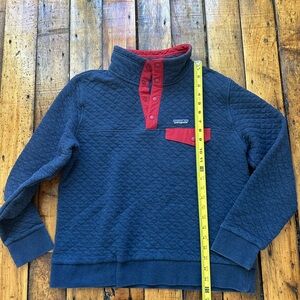 Patagonia Women’s  Navy and Red Synchilla Organic Cotton Snap T Pullover